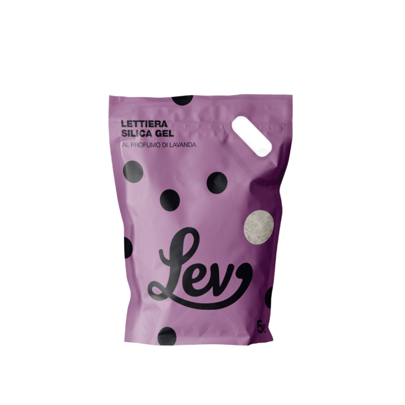 LEV Lettiera Silica Gel Lavanda 5L - Alta Assorbenza e Controllo Odori